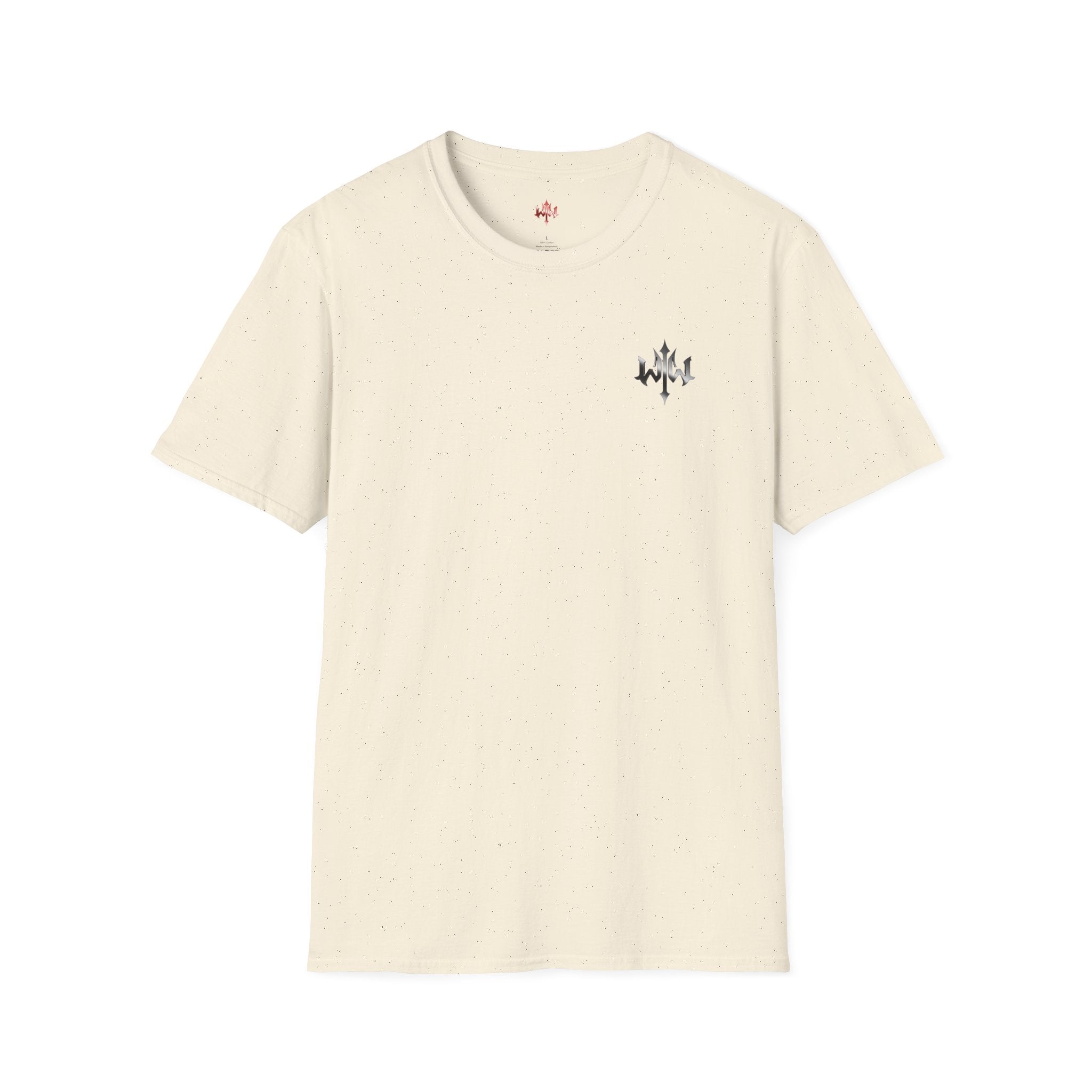 The World Is Withered T-Shirt - Minimal Chest Logo, Gothic Script Back Print