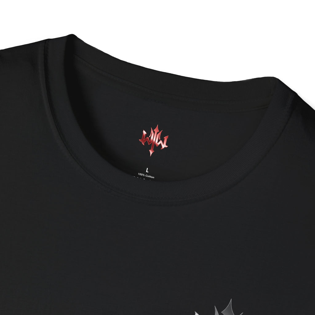 The World Is Withered T-Shirt - Minimal Chest Logo, Gothic Script Back Print