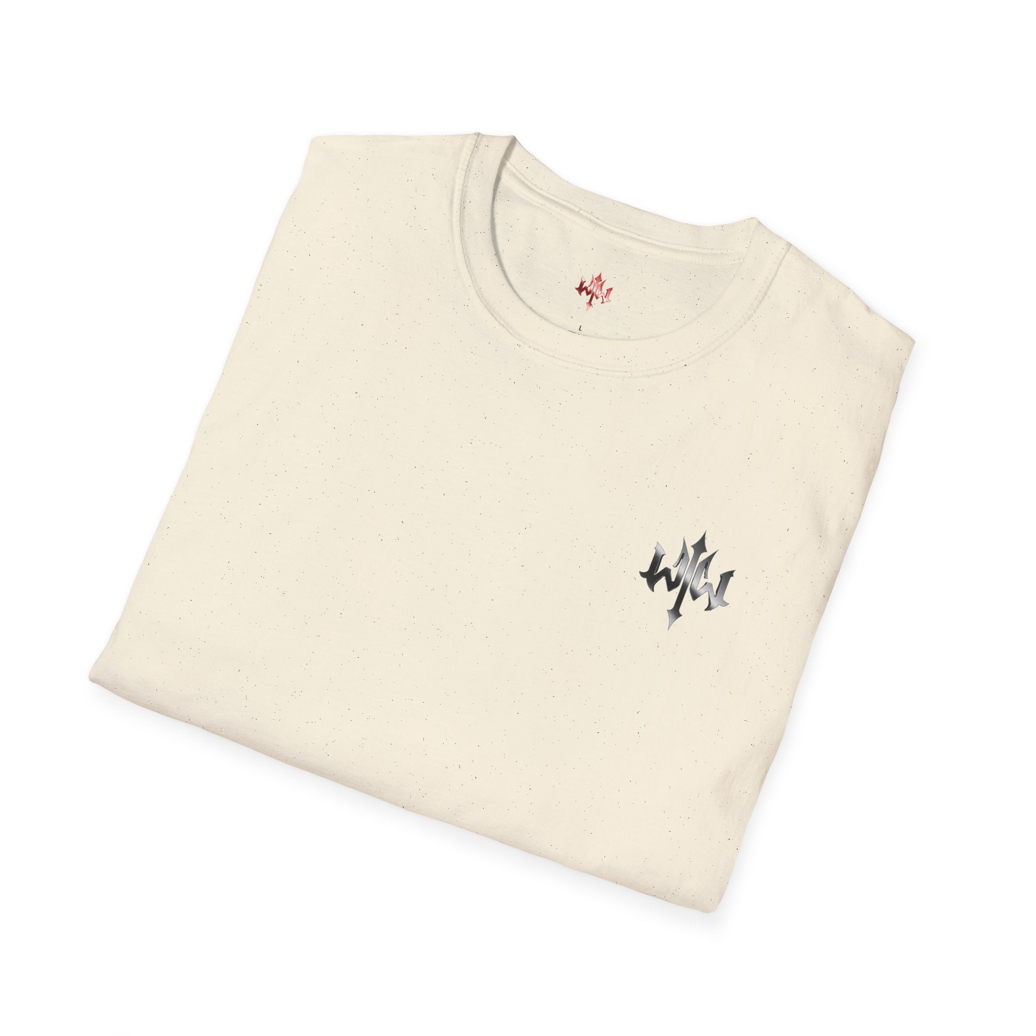 The World Is Withered T-Shirt - Minimal Chest Logo, Gothic Script Back Print