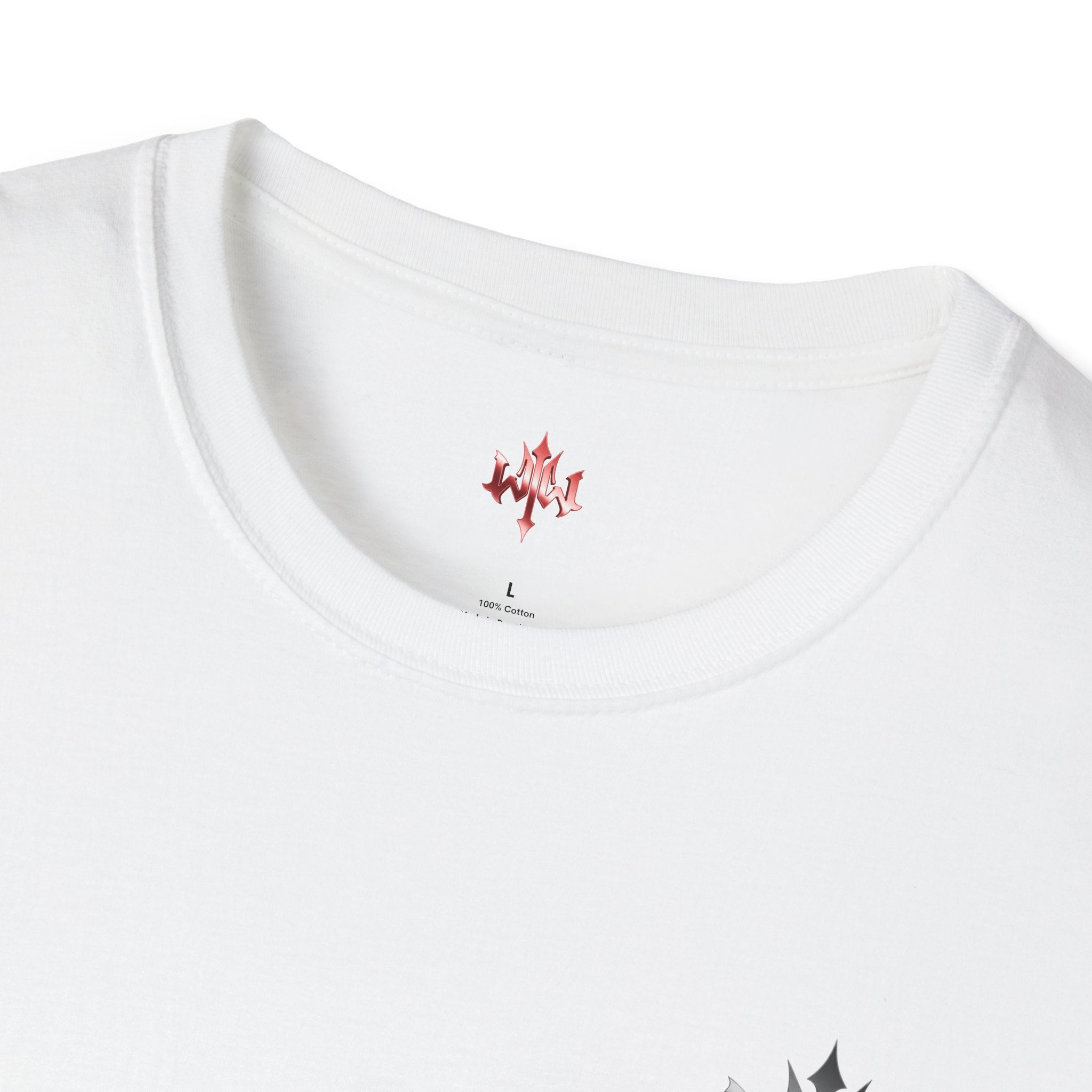 The World Is Withered T-Shirt - Minimal Chest Logo, Gothic Script Back Print