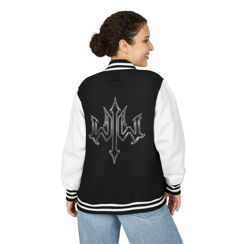 Letterman Jacket — Gothic Cross Emblem Varsity Jacket