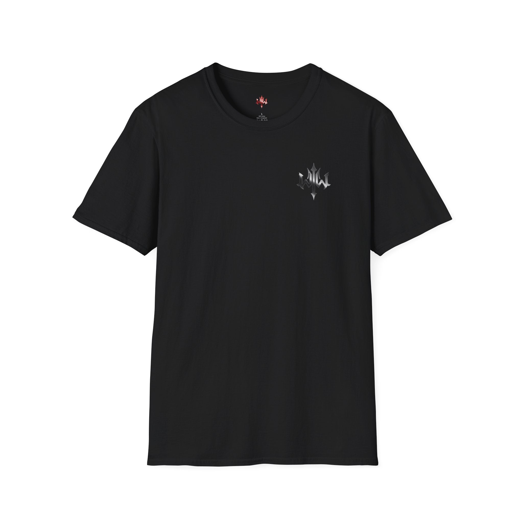 The World Is Withered T-Shirt - Minimal Chest Logo, Gothic Script Back Print
