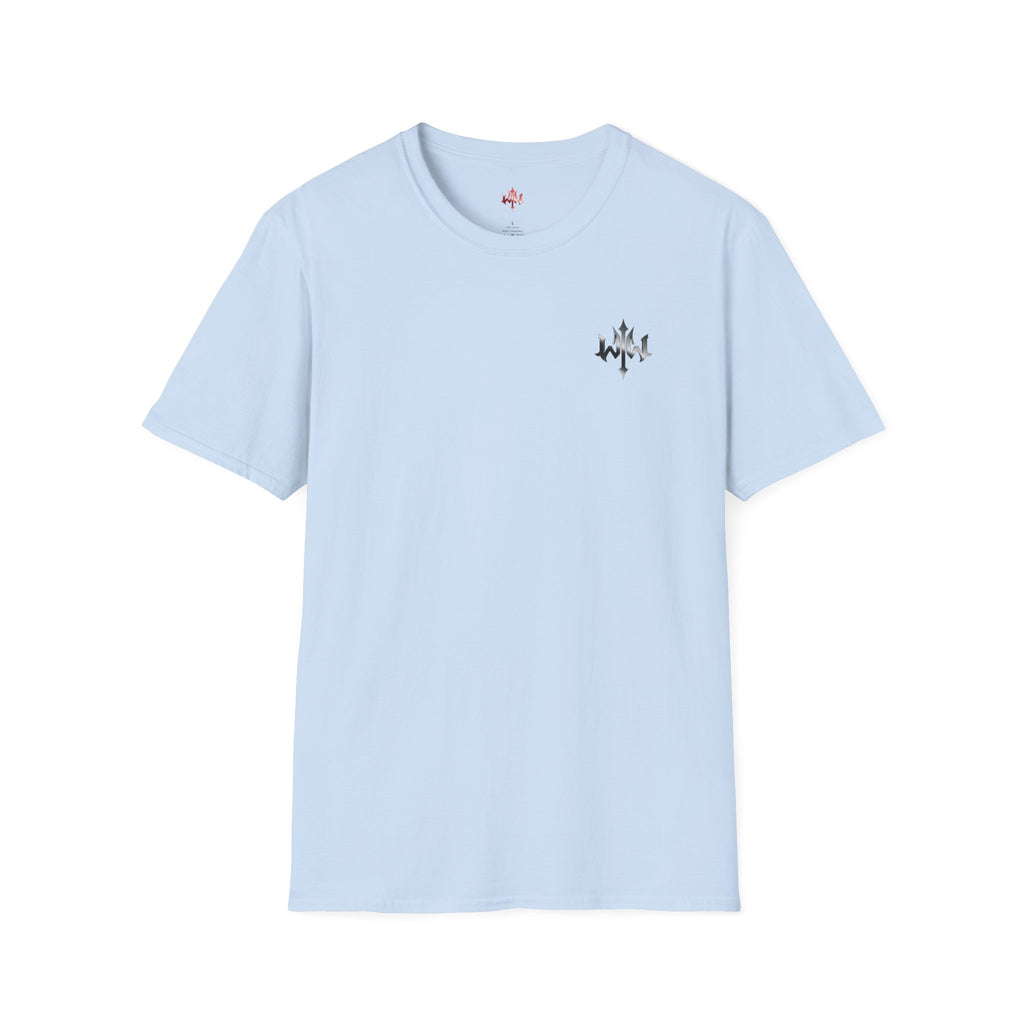 The World Is Withered T-Shirt - Minimal Chest Logo, Gothic Script Back Print